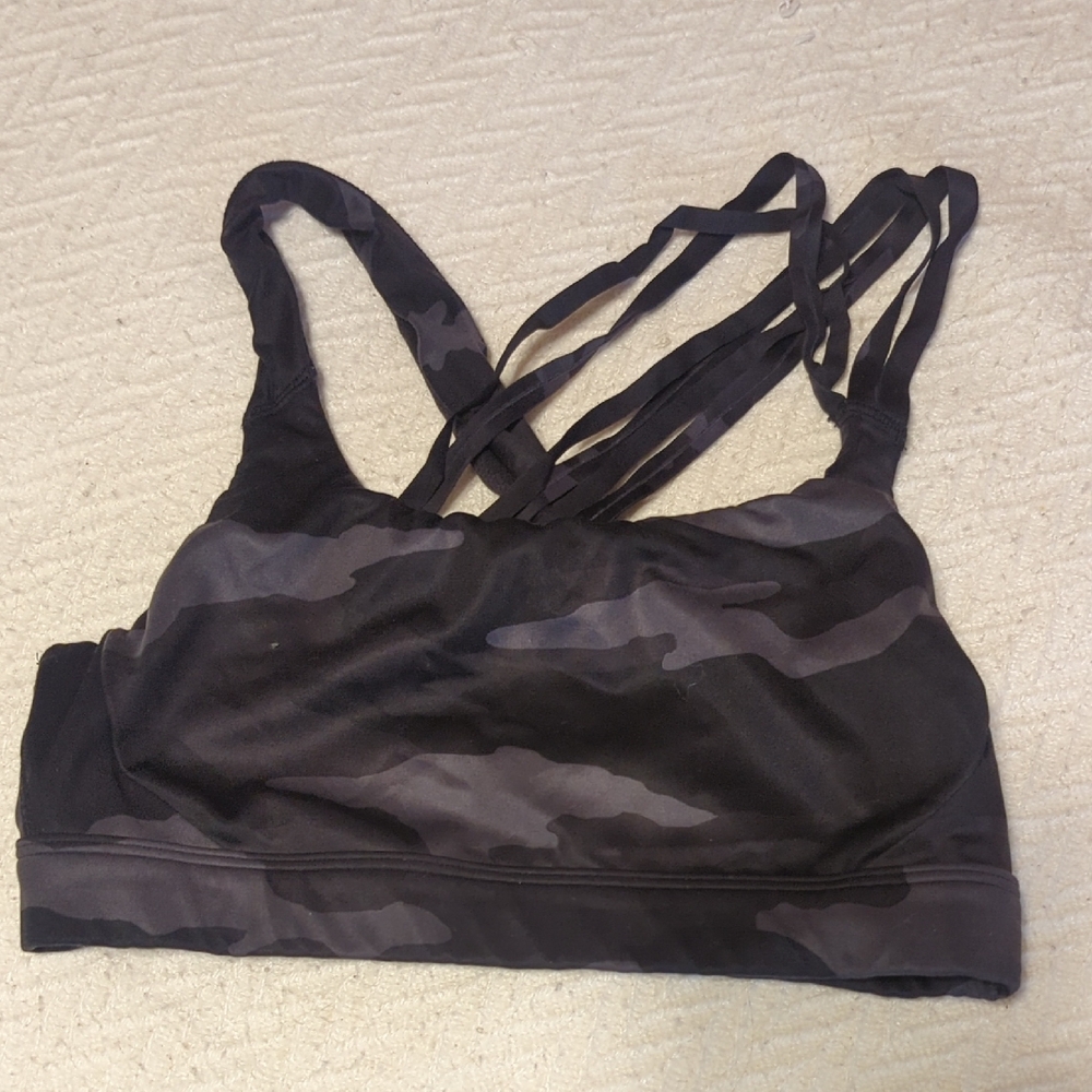 Athleta Gray Camouflage Sports Bra